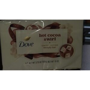 Dove Hot Cocoa Swirl Limited Edition Holiday Beauty Bar Soap 4 Pack 3.75oz Each